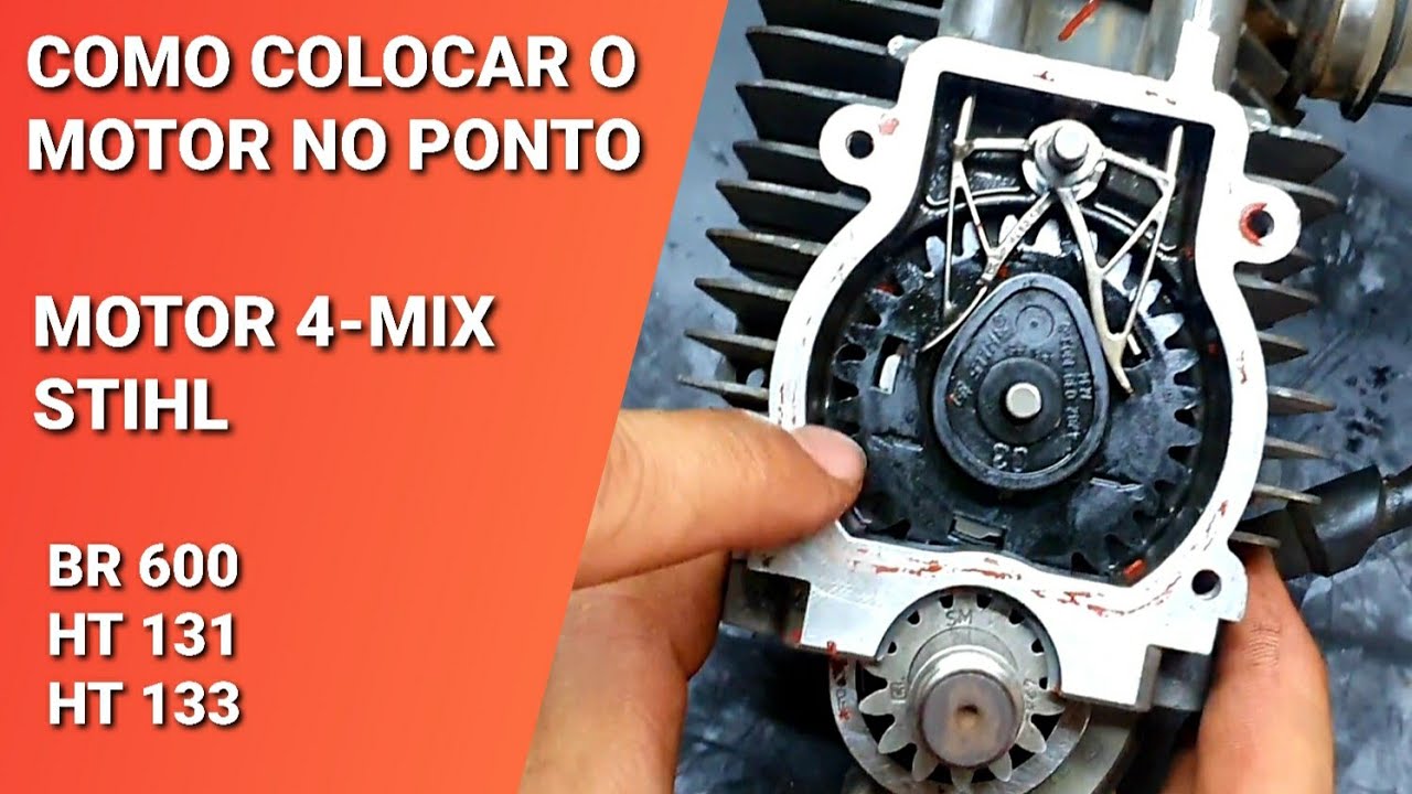 🟢 Como colocar o motor no ponto (MOTOR 4-MIX STIHL) BR 600 HT 131/133/135 FS 131/133.