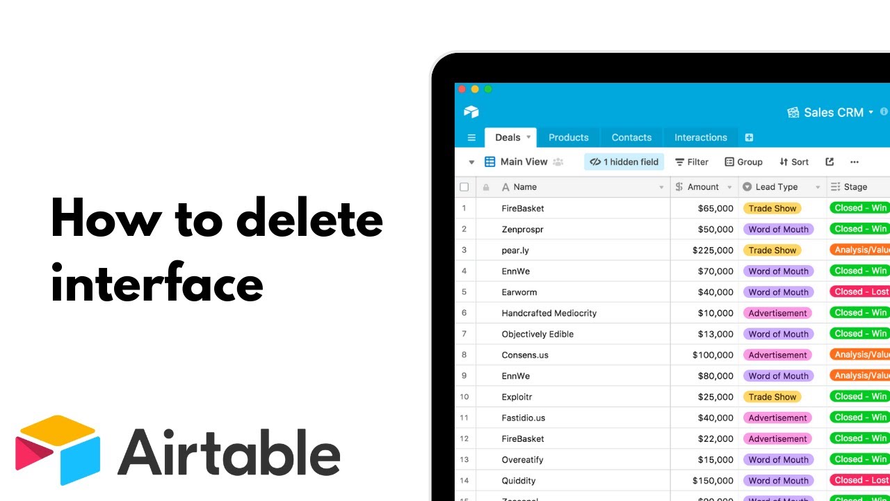 Airtable: How To Delete Interface Tutorial 2023