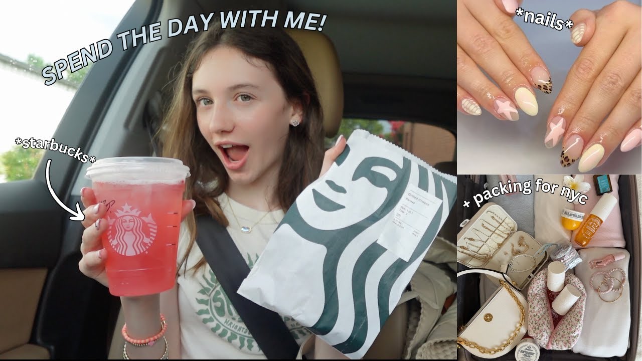 daily vlog!! 💘| nails & starbucks | + last minute packing for nyc 🗽
