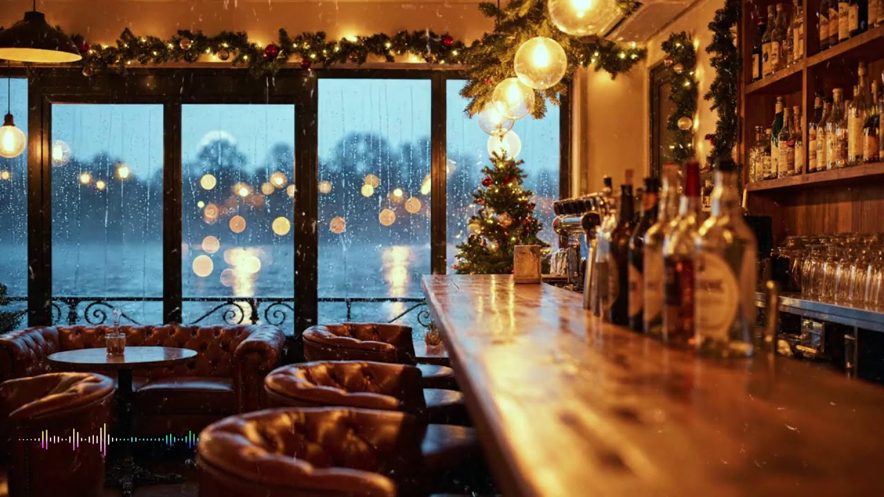 Relax Fall Library Cafe Ambience with Calm Jazz Music & Rain for Studying, Focus, & Relaxation 2026