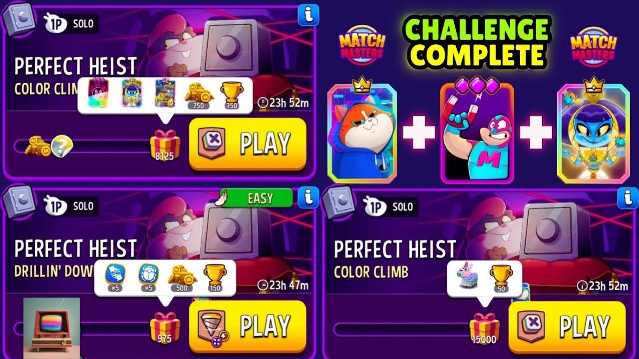 Solo Challenge Perfect Heist x2 - MIXY Color Climb 17000 points- 2 BOOSTER Color Climb 8125 points😍🔥