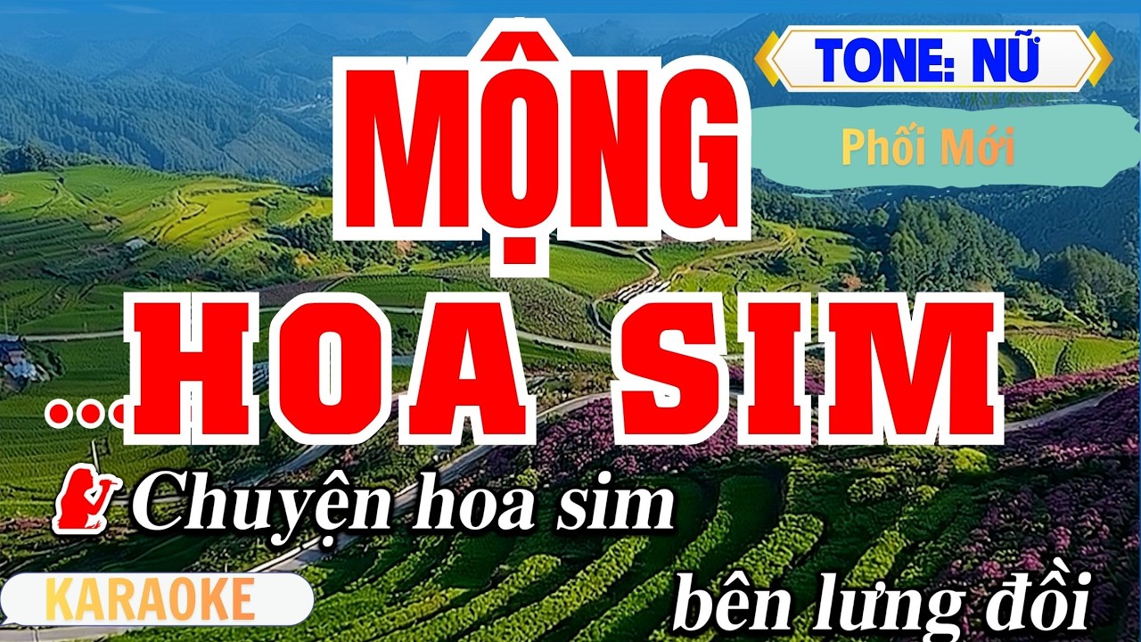 MỘNG HOA SIM Karaoke Tone Nữ | Rock Nhịp Rõ Dễ Hát | Vĩ Nguyễn Beat
