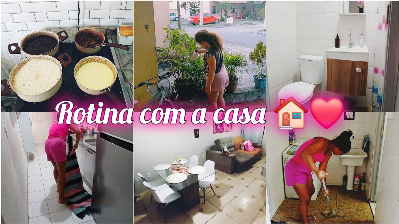 Organizei a casa|almoço fresquinho|limpei a área de serviço.
