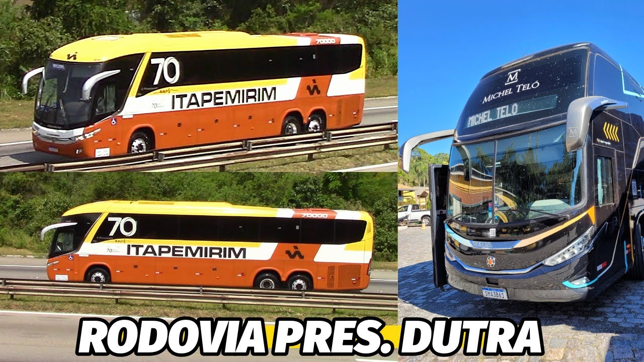 MOVIMENTO DE ÔNIBUS na RODOVIA PRESIDENTE DUTRA - RETRÔ 70000 DA ITAPEMIRIM E G8 LD DO MICHEL TELÓ!