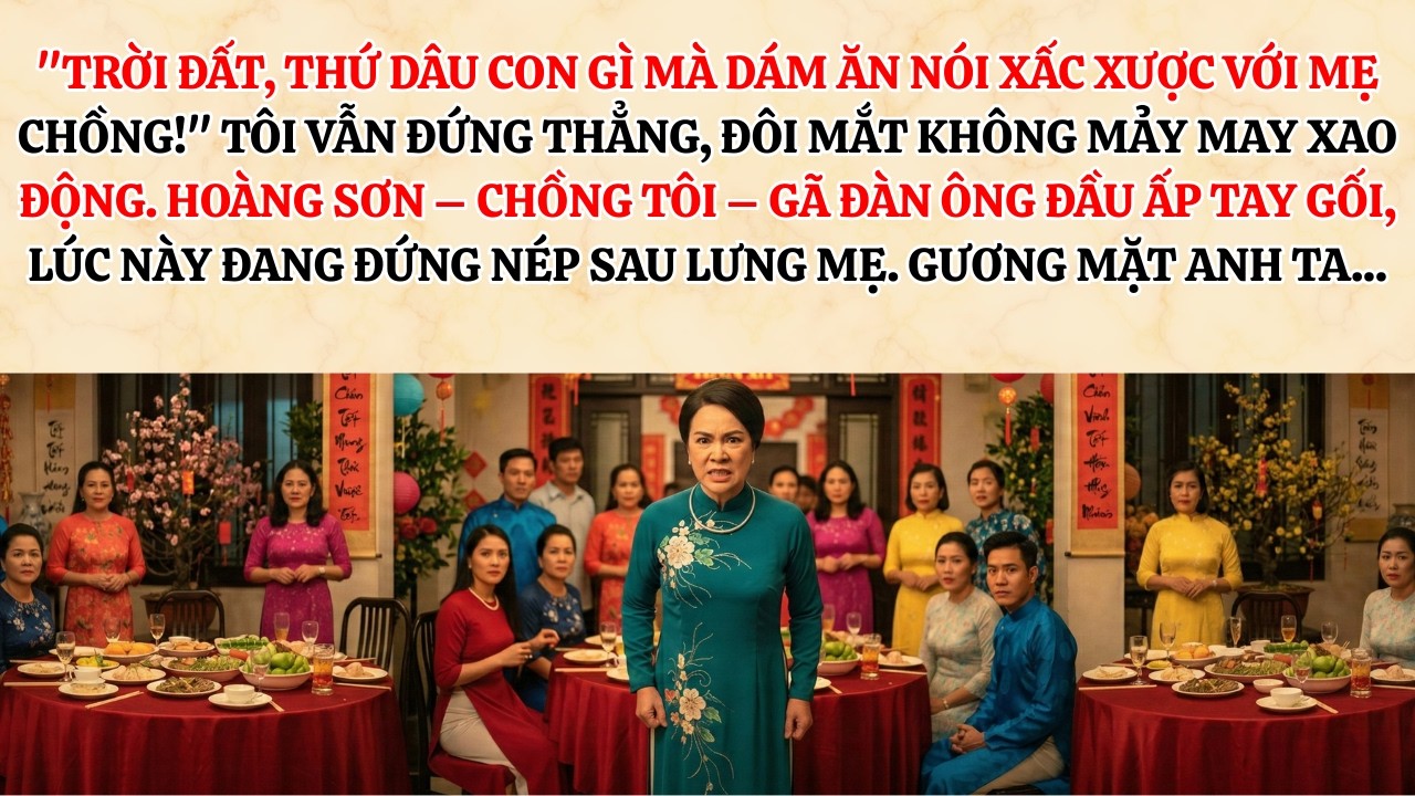 Trời đất, thứ dâu con gì mà dám ăn nói xấc xược với mẹ chồng! Tôi vẫn đứng thẳng, đôi mắt không...
