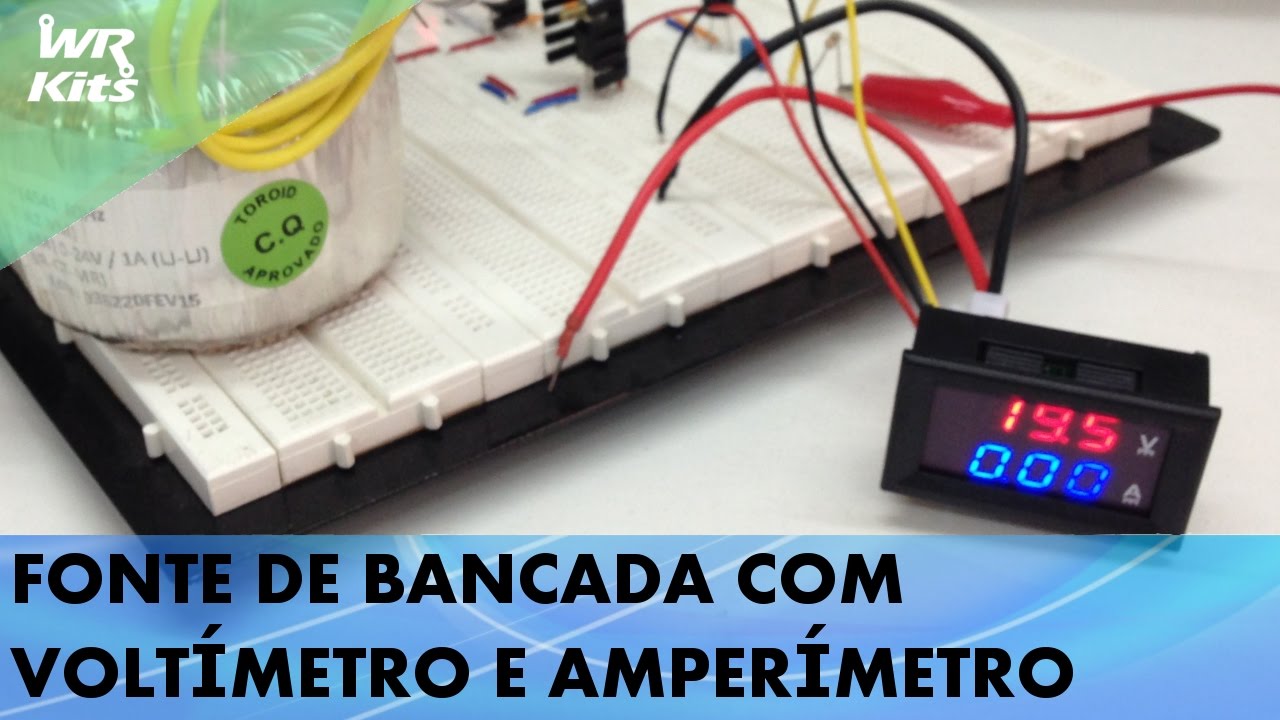 FONTE DE BANCADA 1,5A COM VOLTÍMETRO E AMPERÍMETRO