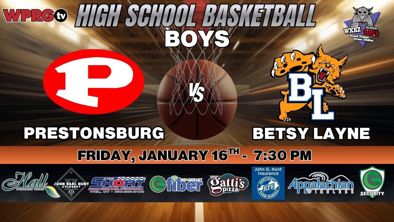 Prestonsburg vs. Betsy Layne - Boys High School Basketball on WPRGtv (01.16.26)