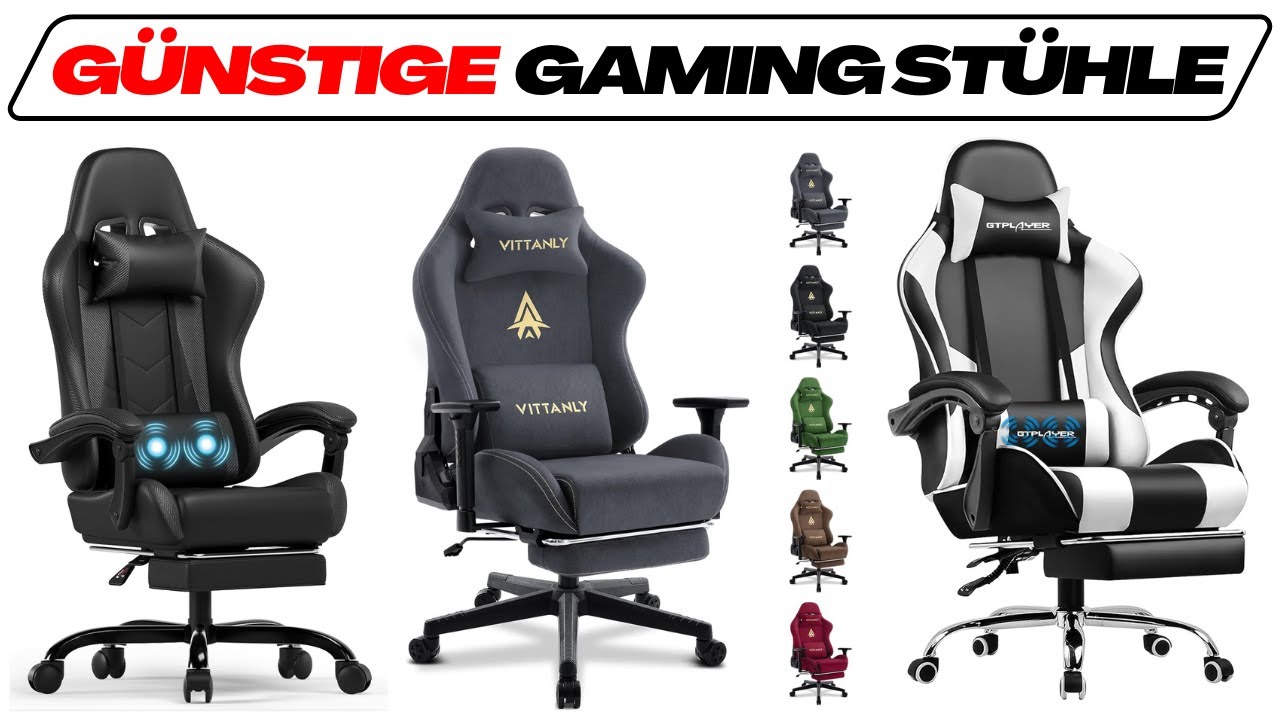 G&uuml;nstige Gaming St&uuml;hle im Test Vergleich 2026🥇 TOP 3 Modelle mit Komfort & Extras