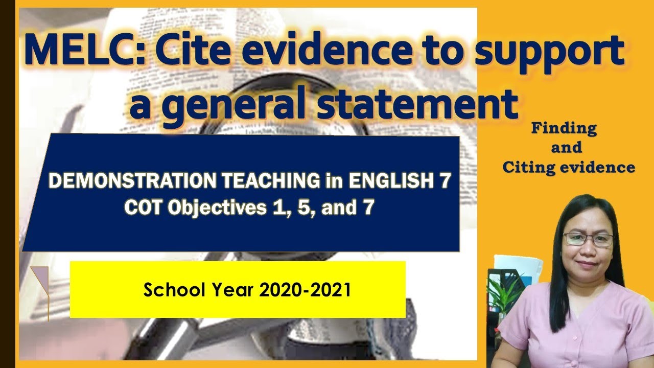 DemoTeaching: Cite evidence to support a general statement