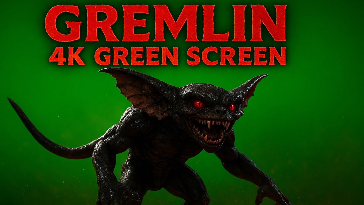 Gremlin 4K Green Screen | Terrifying Monster Animation for VFX & Editing" |