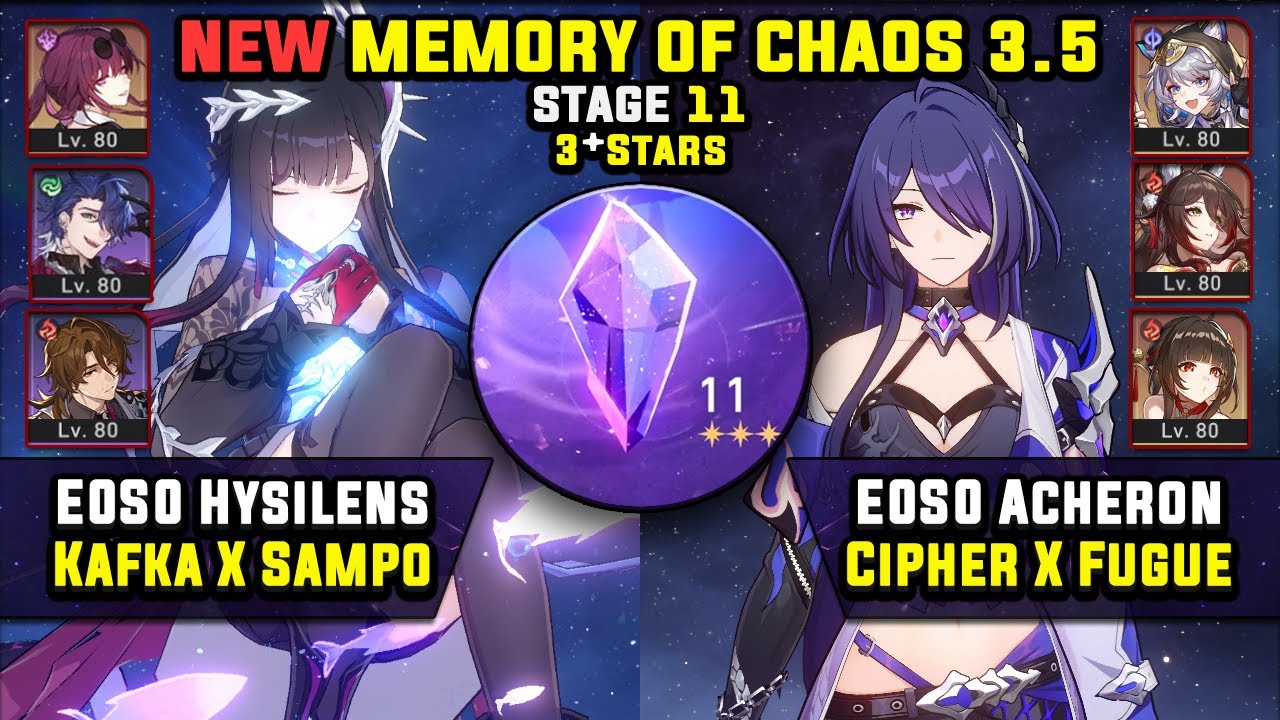 E0 Hysilens Carry W/ Sampo & E0 Acheron Carry (3 Stars) Memory Of Chaos 11 Honkai Star Rail 3.5