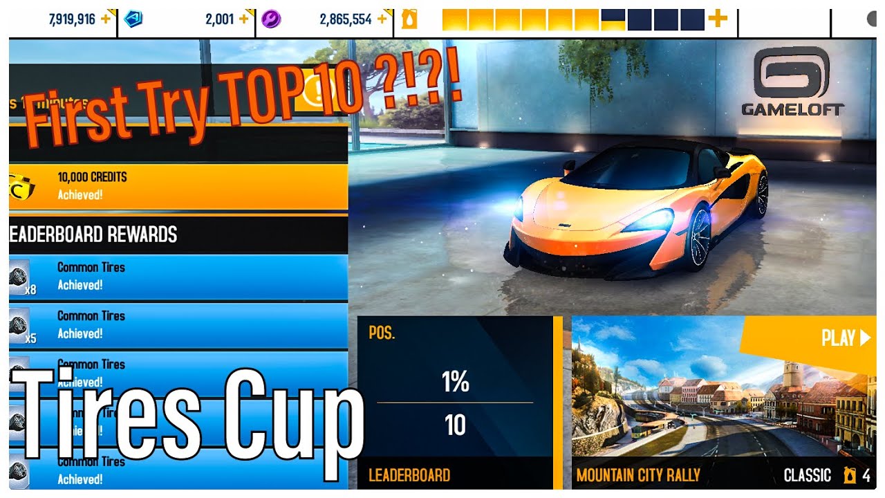 Asphalt 8 | McLaren 600LT | Tires Cup | Mountain City Rally | 0:59:712