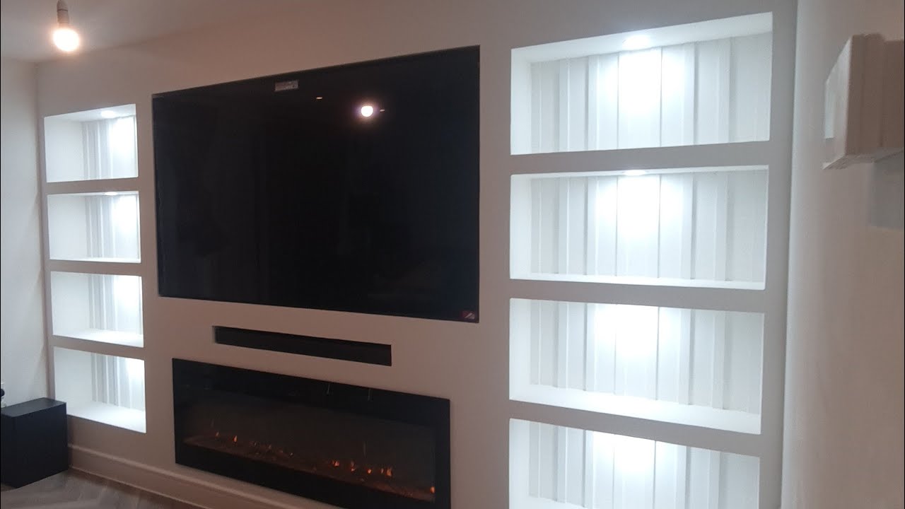 Media Wall Build A - Z #diy #tv tv #fireplace 