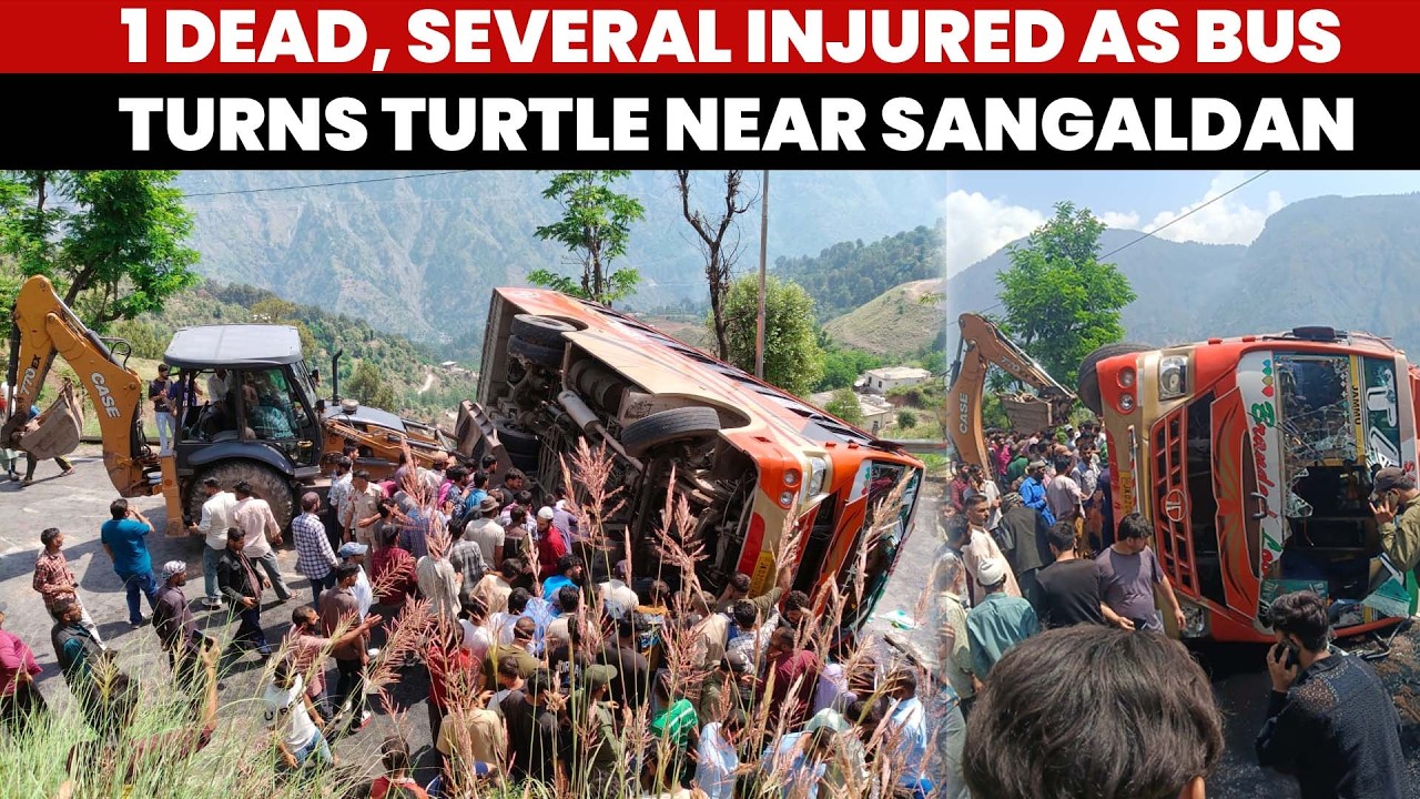 1 Dead, several injured as bus turns turtle near Sangaldan