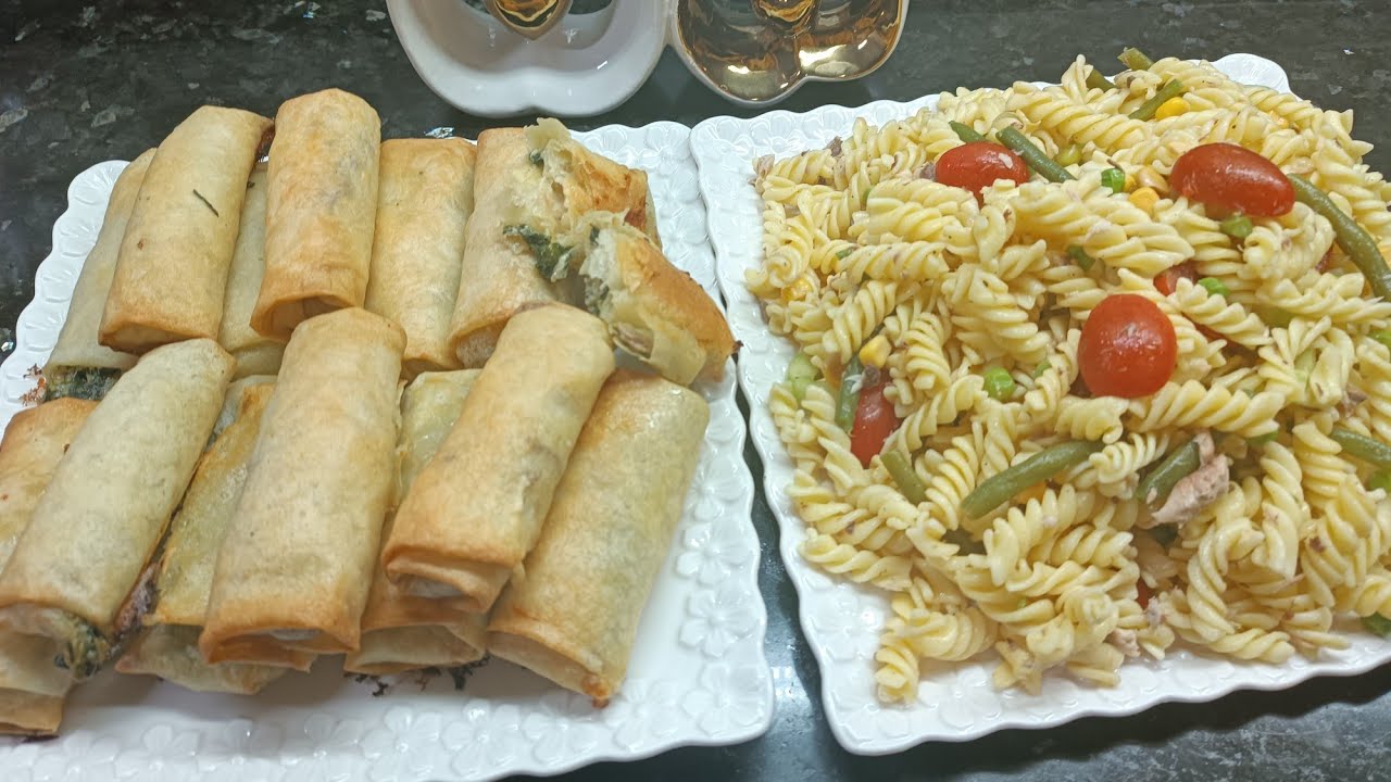 سلطة ليباط بالخضر و سيكار السبانخ للعشاء اول الغداء😋😋