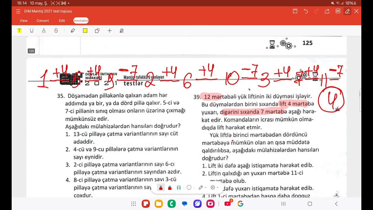 İmtahana düşə biləcək lift sualı #dim  #məntiq