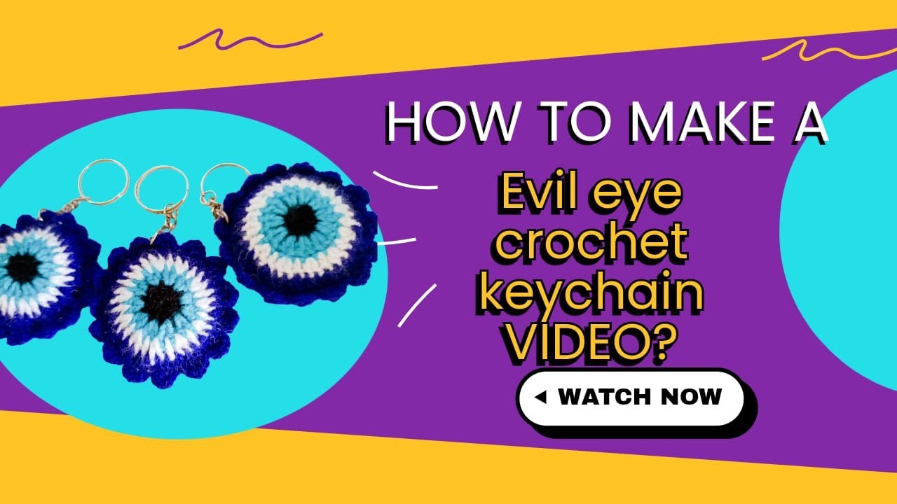 Easy Crochet Evil Eye Keychain (Easy & Quick Tutorial) #evileye