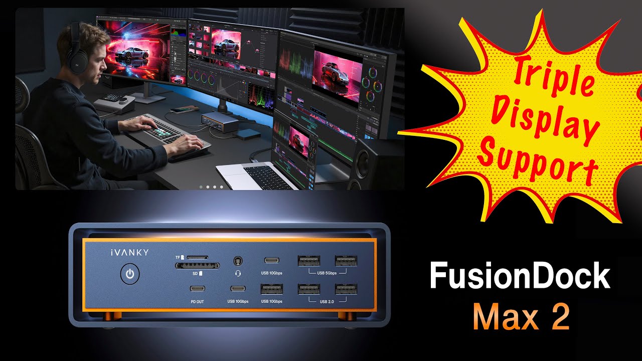 Ivanky FusionDock Max 2... Три дисплея на вашем Mac‼️Ivanky FusionMax 2