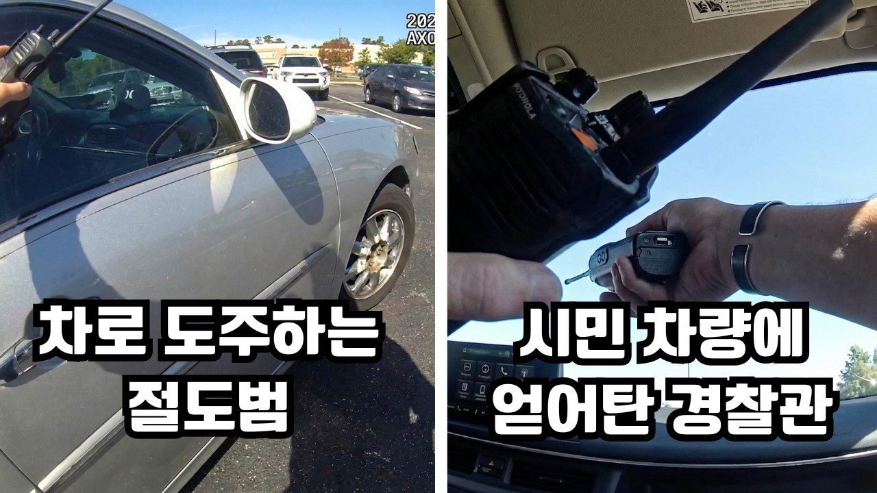 자동차로 도주를 시도한 백화점 절도범, 경찰은 시민 차를 얻어타 추격을 이어가는데...