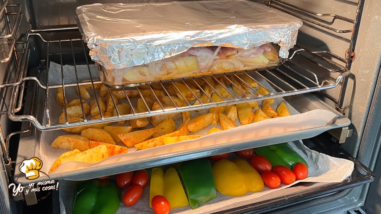 😀 Preparé la comida y cena TODO junto en el HORNO ⭐😯