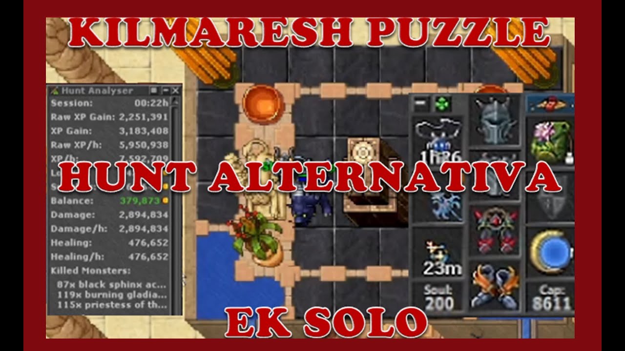 [HUNT EK SOLO] KILMARESH PUZZLE - SUBTERRÂNEO DAS MONTANHAS DE ISSAVI #eksolo #tibia
