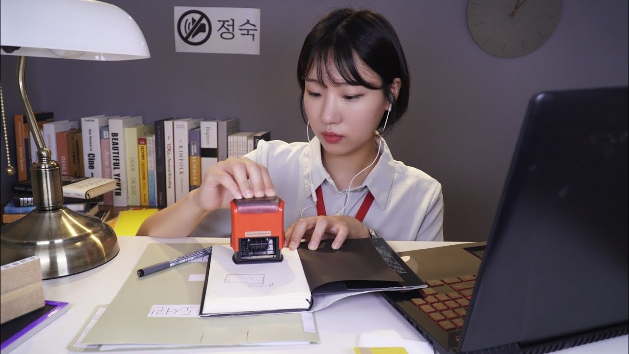 [ASMR] 도서관 사서 소리 집중 상황극 📖| 도장찍기, 키보드 소리, 글씨 적는 소리