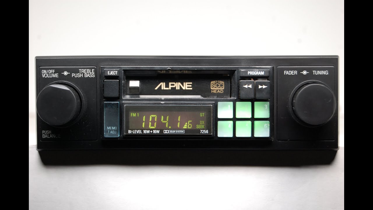 Vintage Alpine 7256 FM cassette car stereo #7 w/Bluetooth on AM band in stereo rare old retro