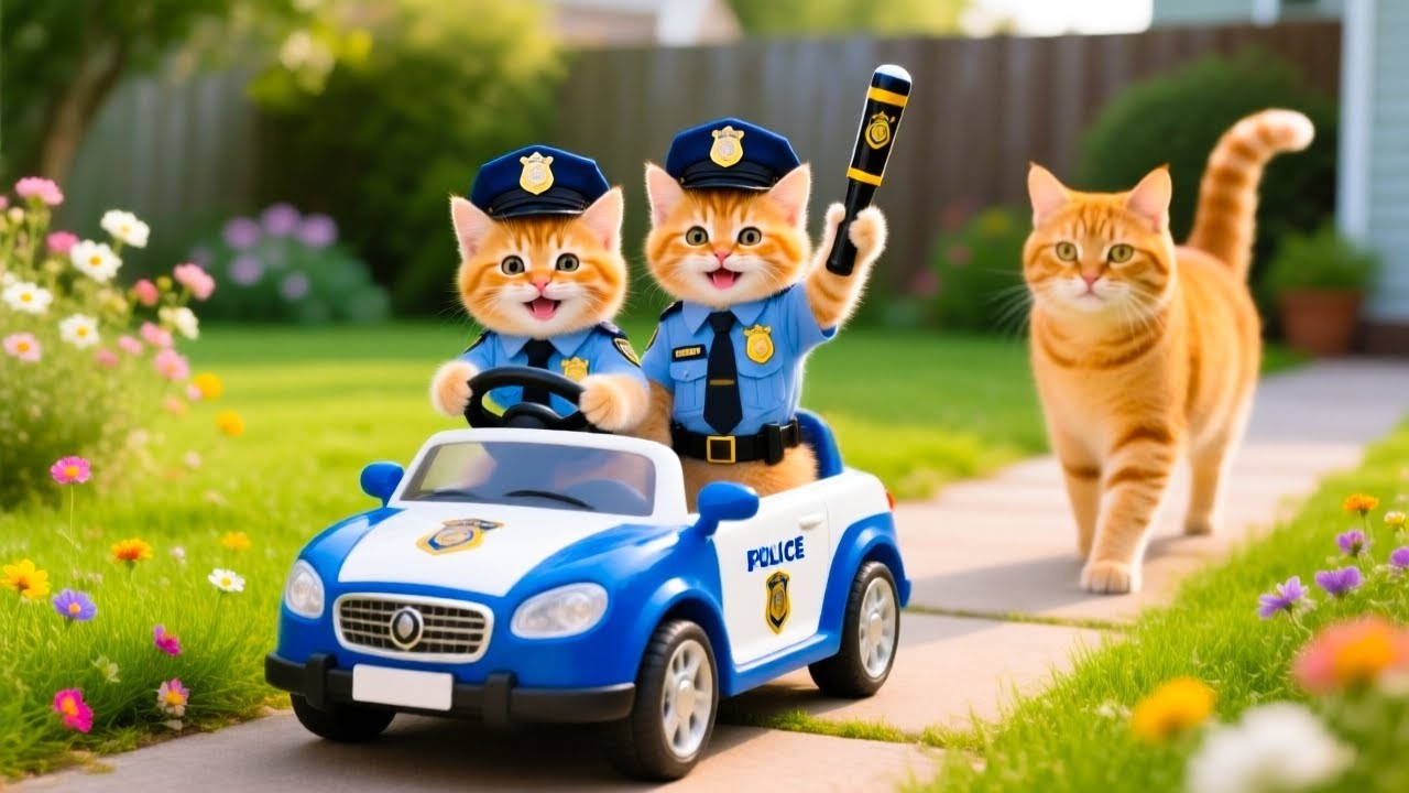 Кошка-мама подстригает шерсть на ферме и вяжет шапочку тигра для котят дома 🐾🎩🐯