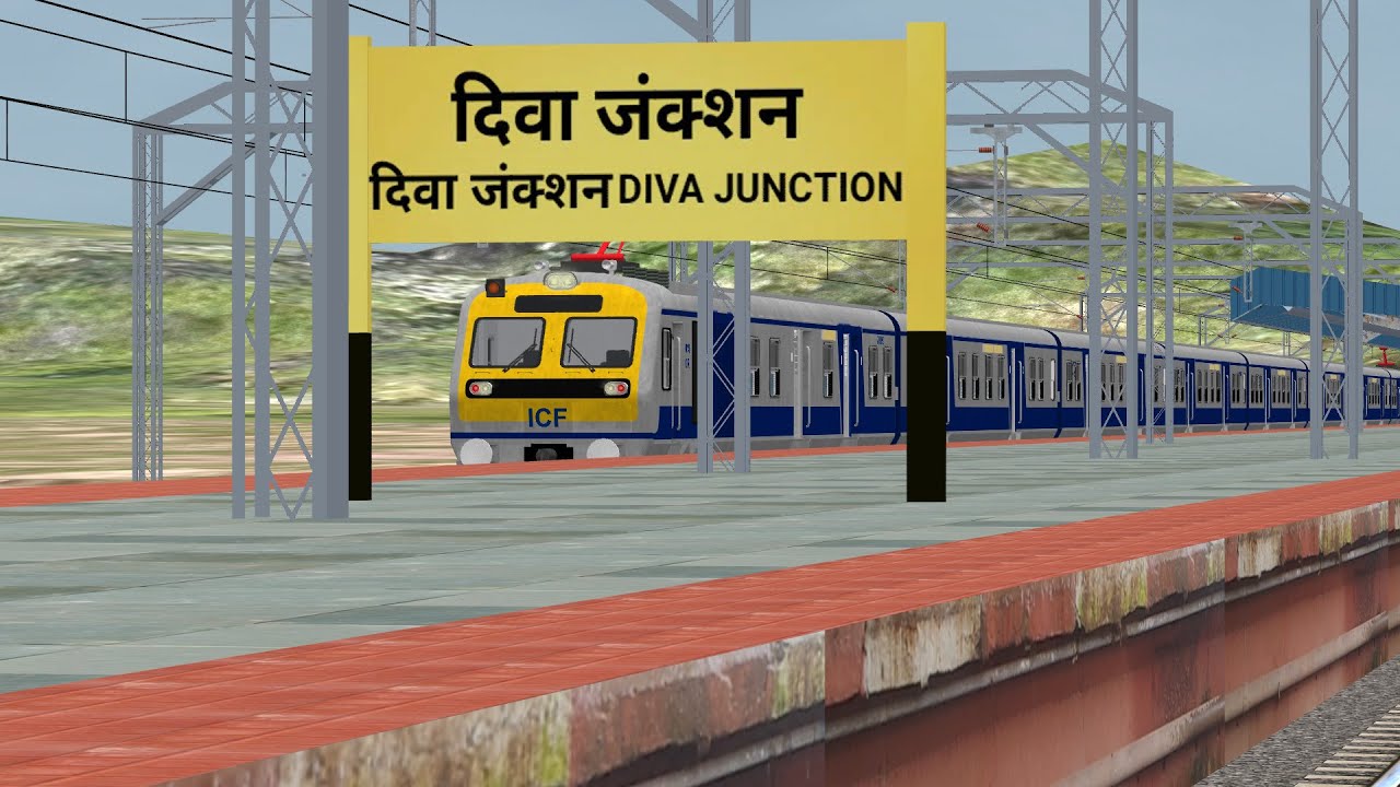 61011 Diva - Roha MEMU Departing Diva Junction