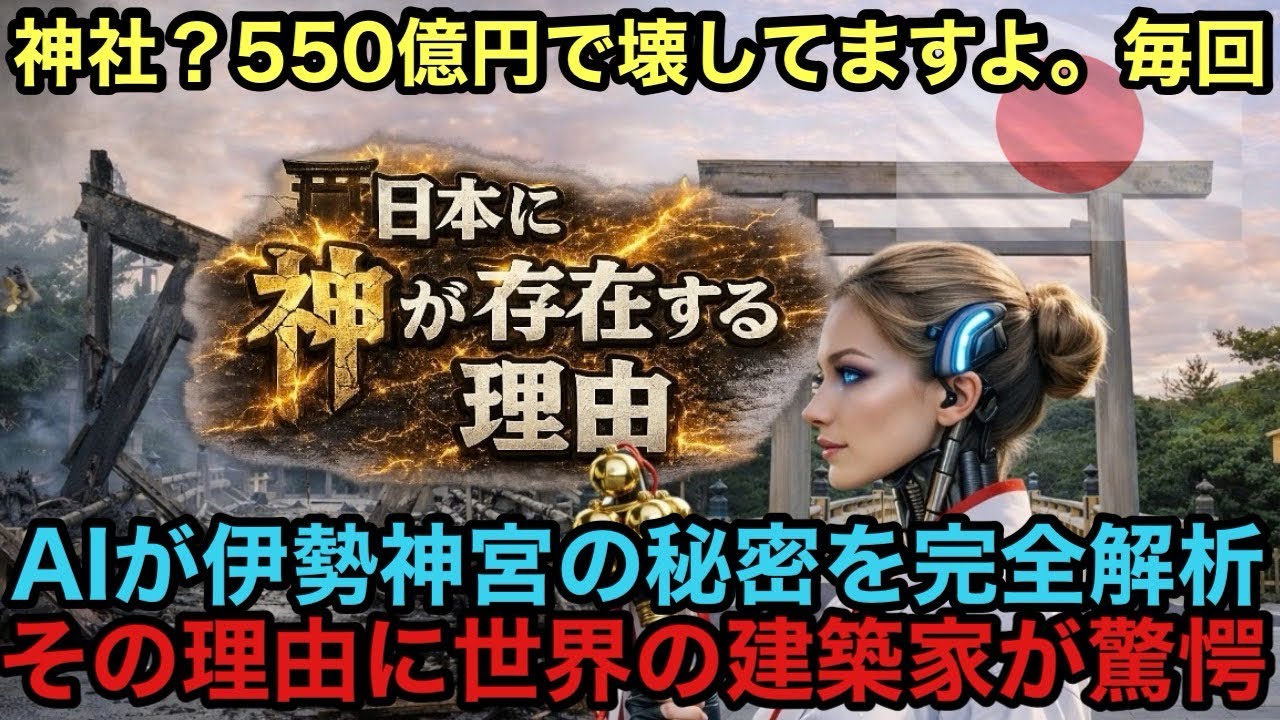 【海外の反応】AI「逆です。壊すから永遠なんです」伊勢神宮が1300年間20年ごとに神殿を壊し続ける理由→550億円の秘密にフランス建築学者が絶句