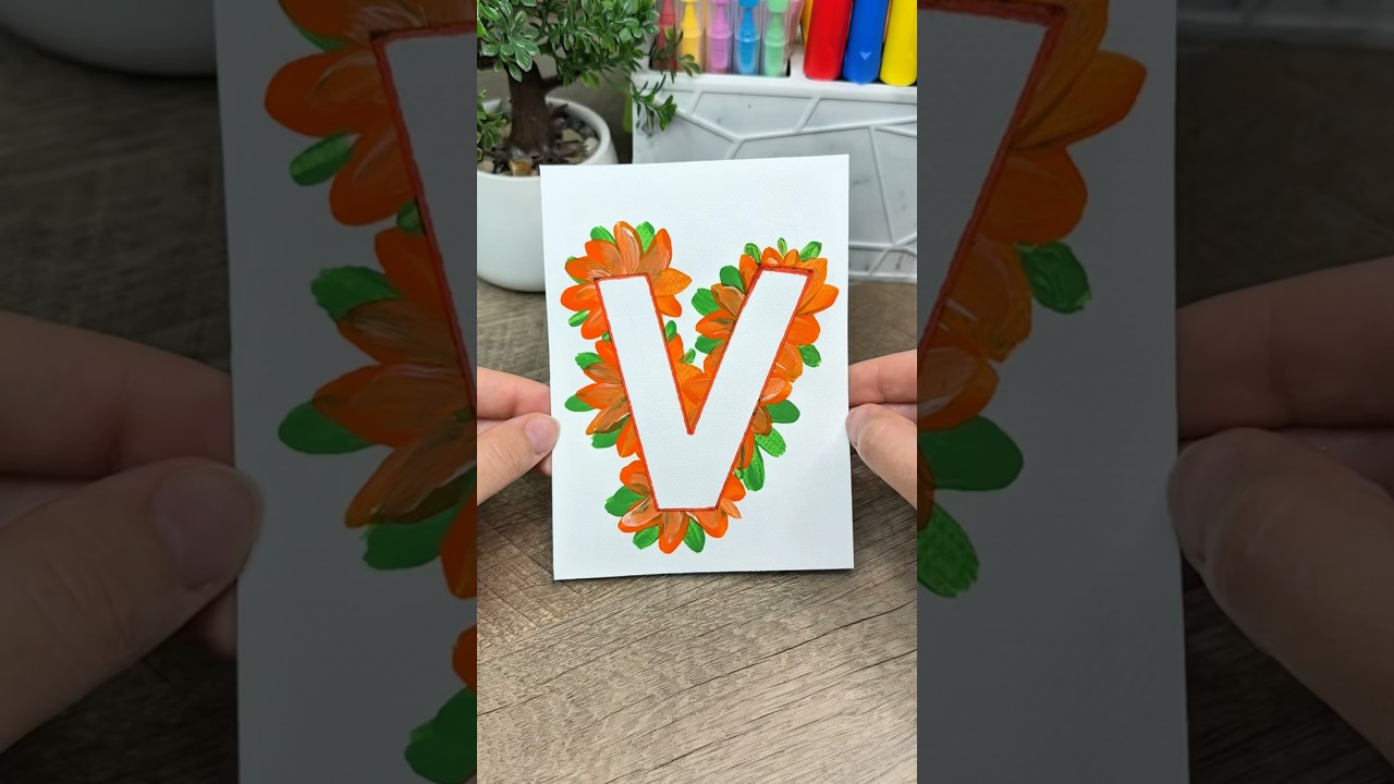 Letter &ldquo;V&rdquo; Art Hack for Beginners #shorts #creative #kidsart