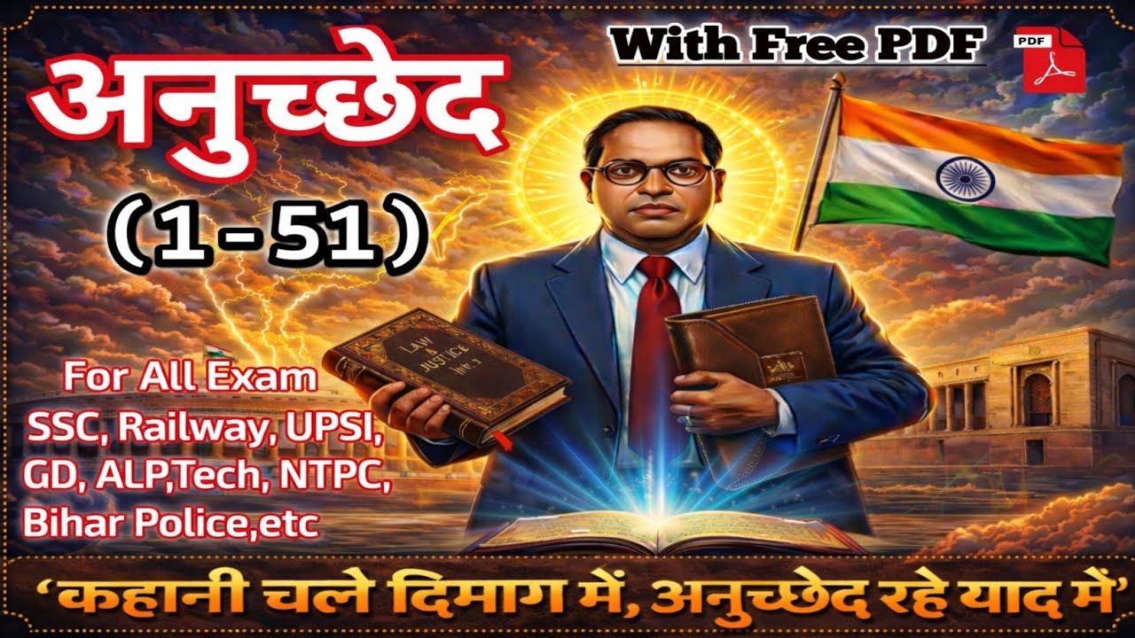 अनुच्छेद 1-51तक complete एक ही video में | समझें कहानी की तरह,जिससे हमेशा याद रहे|Polity| Free PDF| 