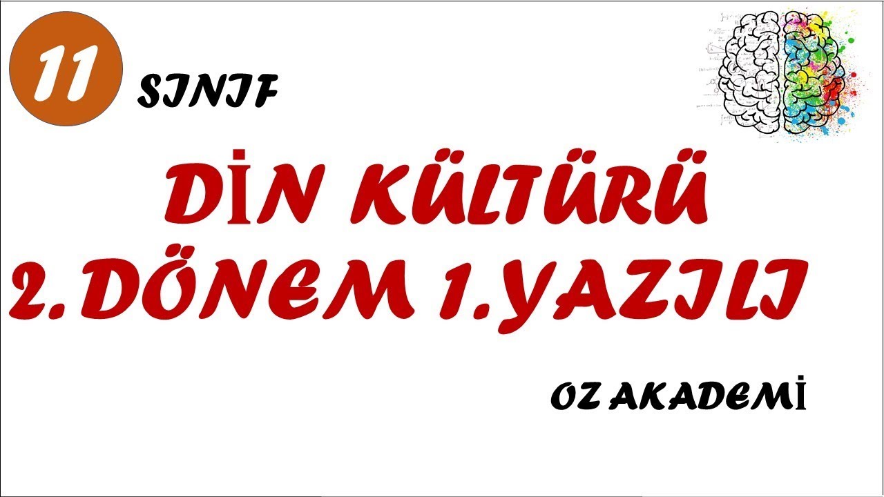 11.Sınıf Din Kültürü 2.Dönem 1.Yazılı Soruları