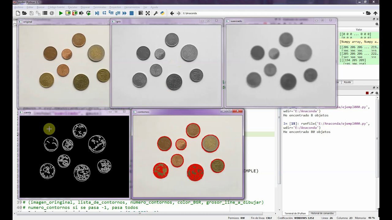 OpenCV + Python: Localización de contornos para conteo de objetos