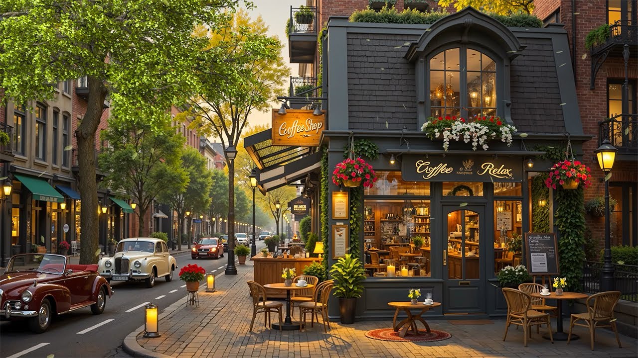 Morning Coffee Jazz ☕ Outdoor Coffee Shop Ambience with Warm Jazz Instrumental Music for Relaxation