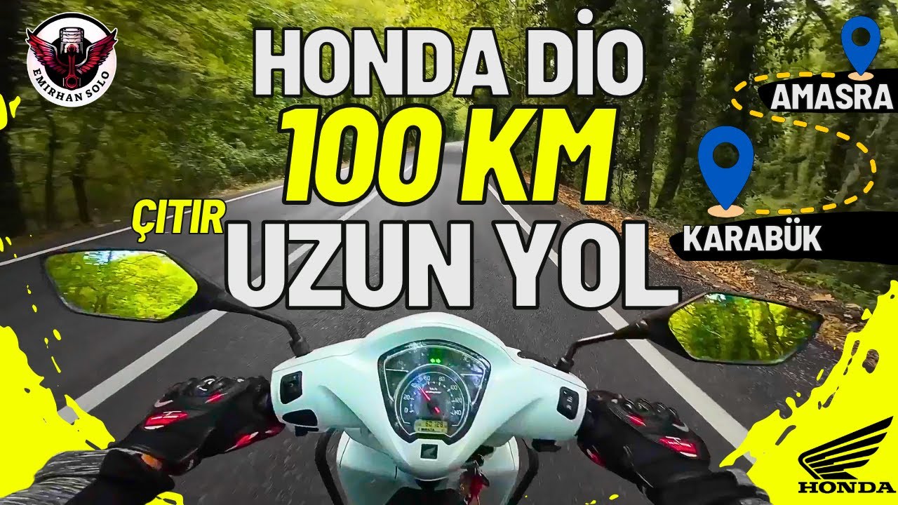 🔱HONDA DİO‼️100KM çıtır UZUN YOL 🌳AĞAÇLI TÜNEL🌳KARABÜK ➡️ AMASRA