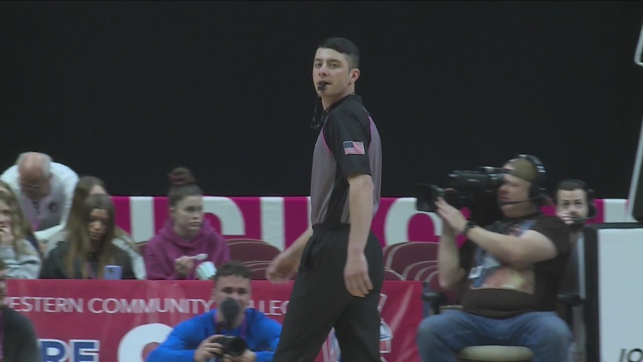 Father/Son duo officiating at the Iowa High School Girls State Basketball Tournament