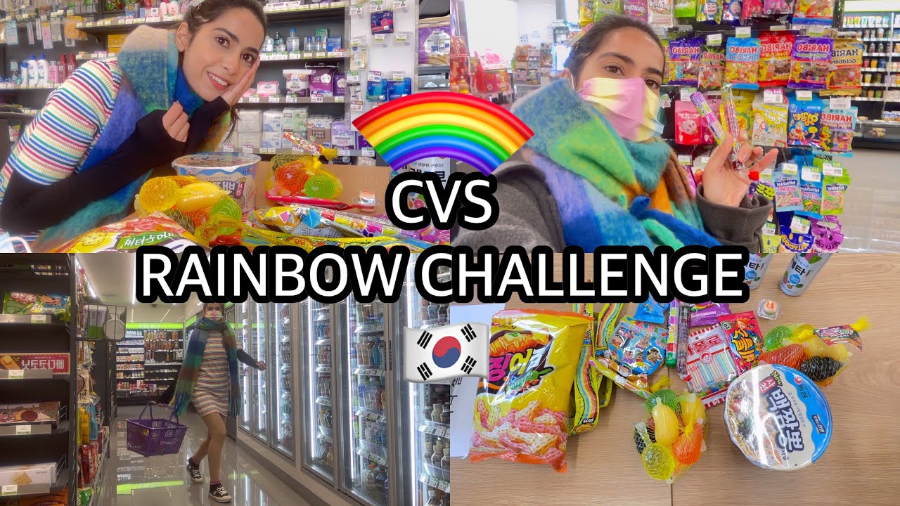 🇰🇷CVS RAINBOW CHALLENGE🌈 | шопинг 🛍️ + еда #Clovia