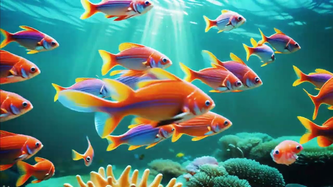 Full Color Ocean Fish 4K ULTRA HD - The best sea creatures for relaxing and soothing music