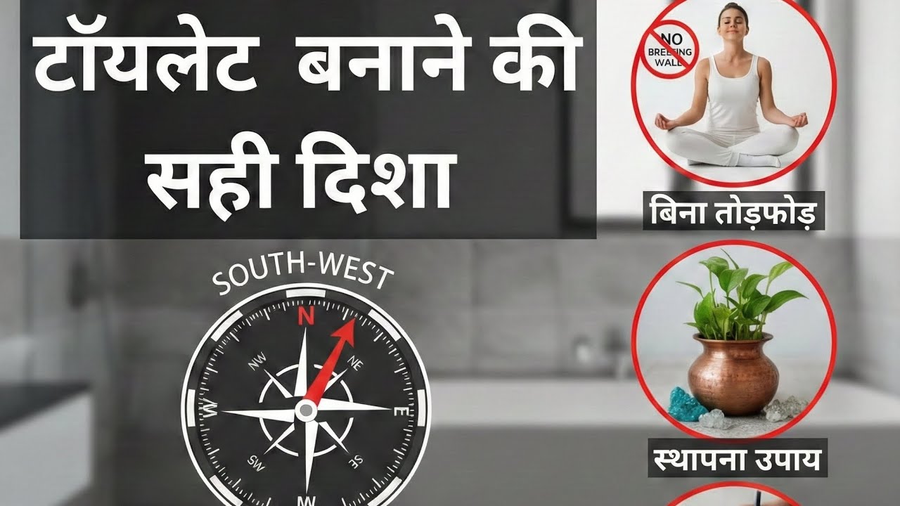 टॉयलेट और बाथरूम कहाँ बनाएं?सही दिशा और उपाय 100% लाभ 
