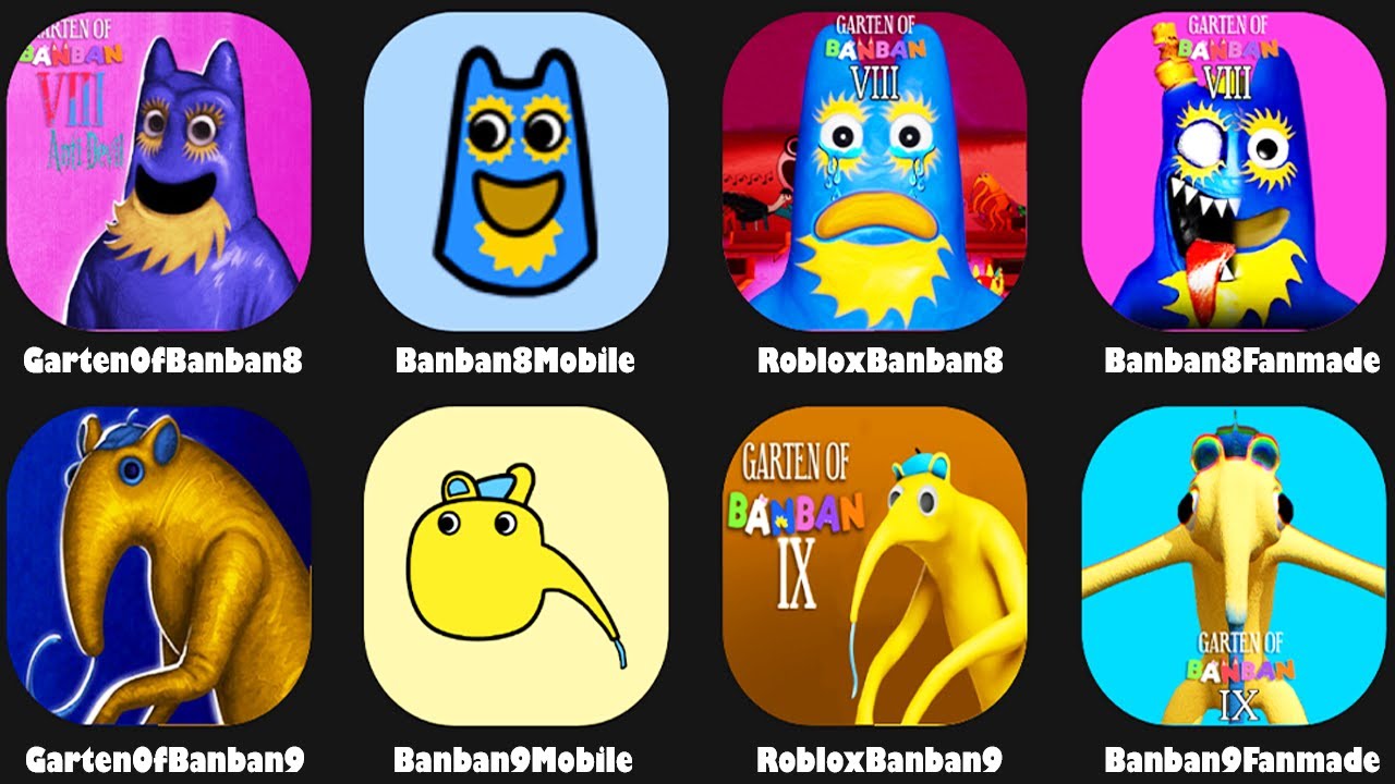 New Garten of Banban 8 Mobile vs Garten of Banban 9 in Steam vs Roblox vs Minecraft vs Fanmade Games