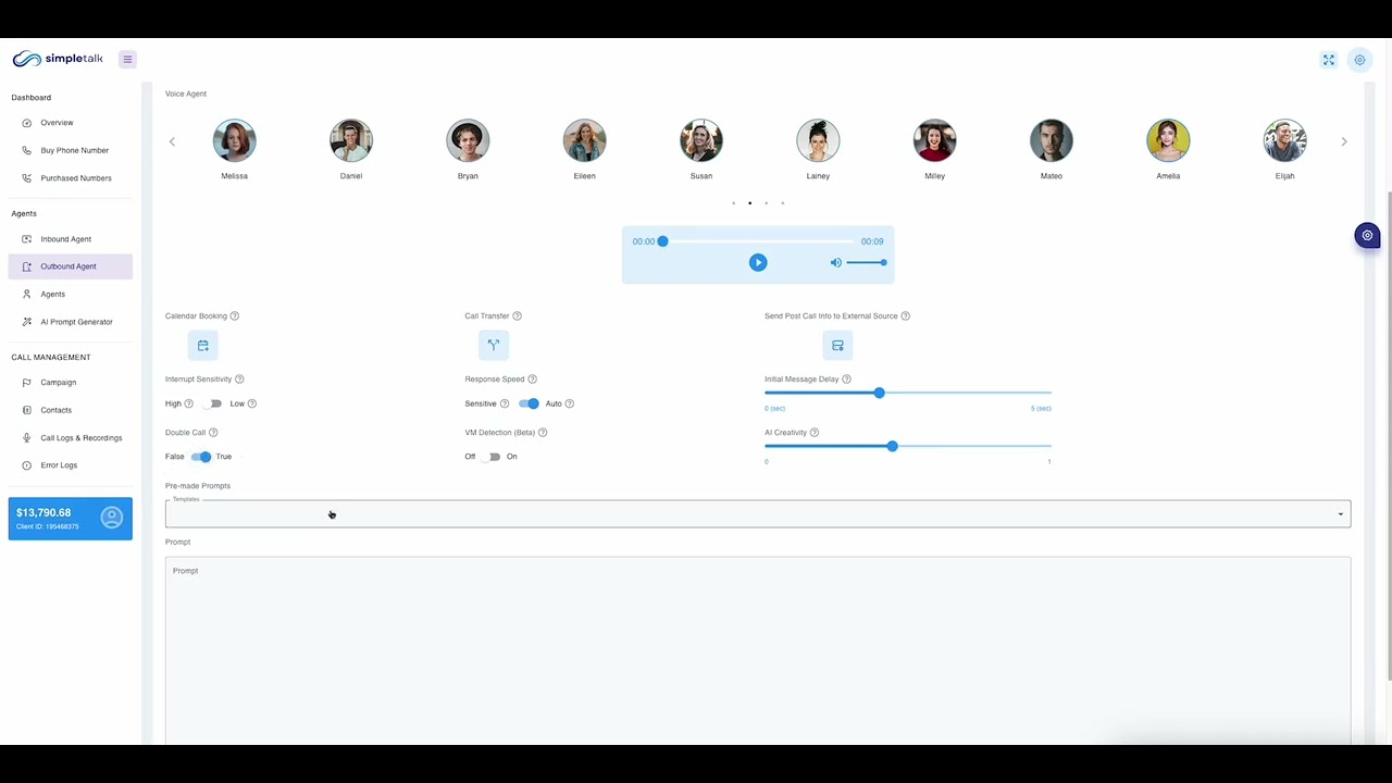 SimpleTalk AI - Setup Outbound Agent