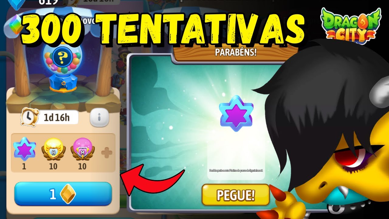 300 GIROS! GANHEI O PASSE MAIS RARO DO DRAGON CITY INACREDITÁVEL!!!