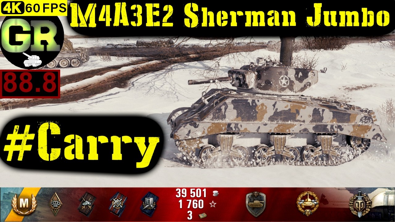 World of Tanks M4A3E2 Sherman Jumbo WoT Replay - 7 Kills 3.7K DMG(Patch 1.4.0)