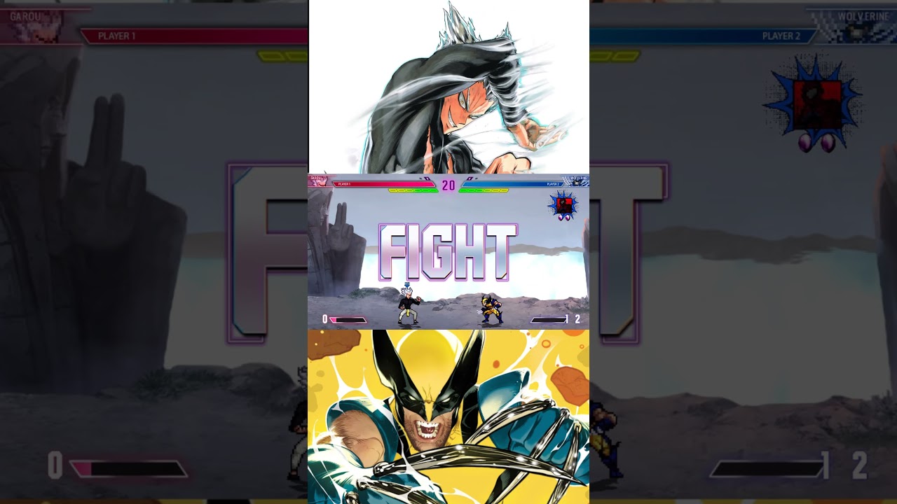 Garou VS Wolverine! Battle between beasts! MUGEN 1M fights #anime #mugen #mugenjus #marvelcomics