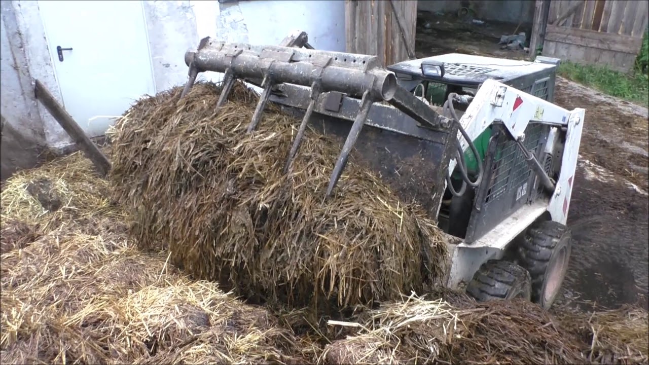Kälberboxen mit Bobcat ausmisten