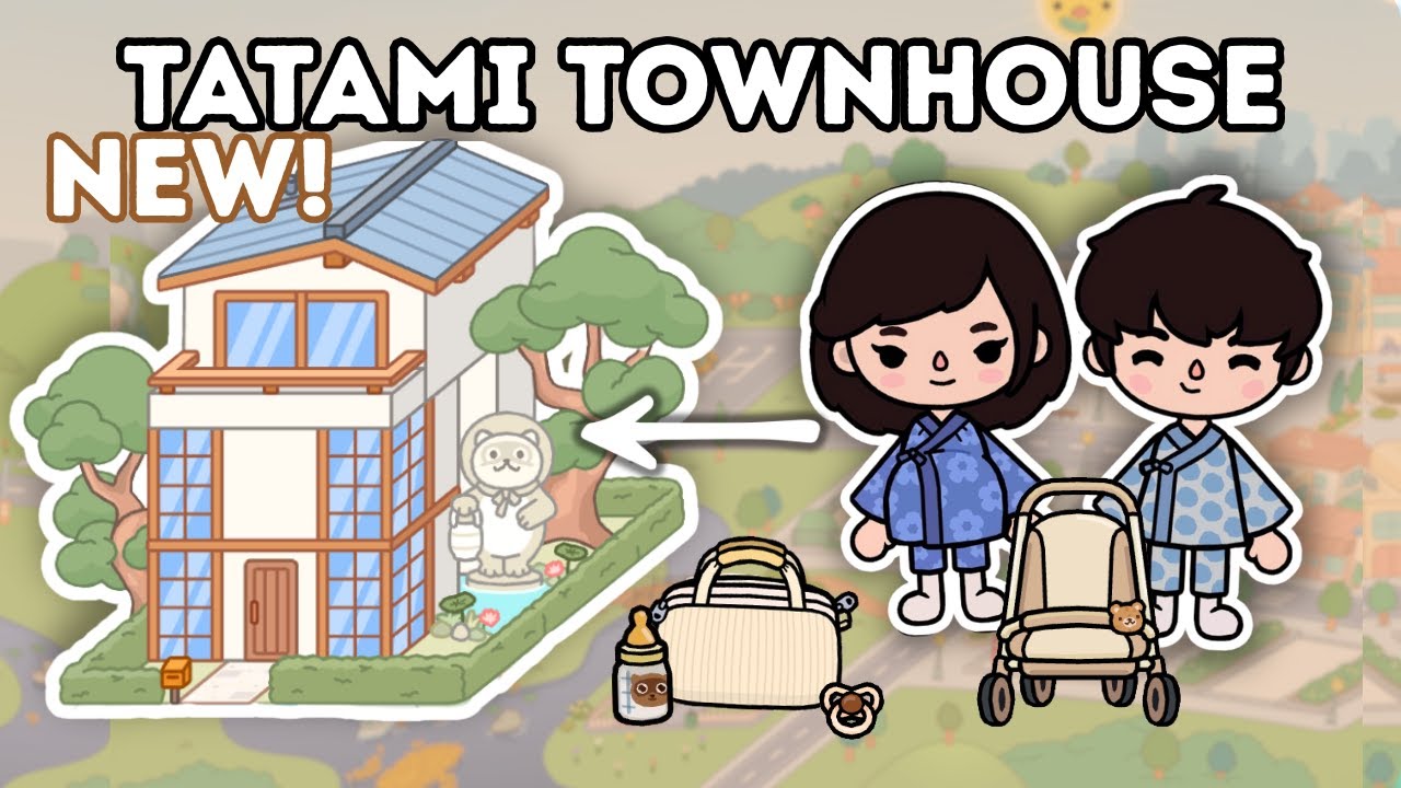 CUTE Tatami Townhouse for NEW family!🧸🍥Toca Boca House Ideas 🏠 Toca Family Fun