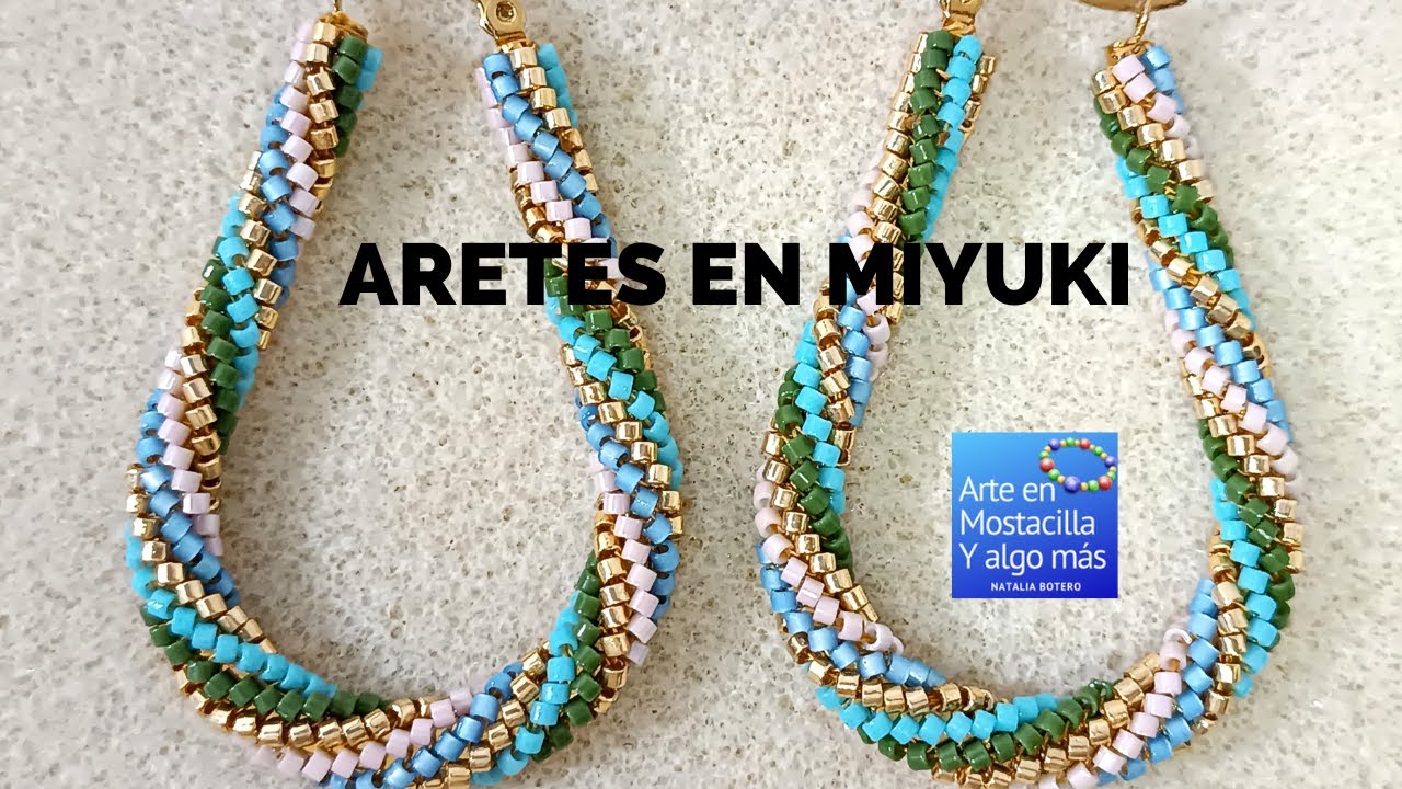 ARETES EN MIYUKI PUNTADA ESPIGA TUBULAR/Tubular Herringbone/HERRINGBONE STITCH