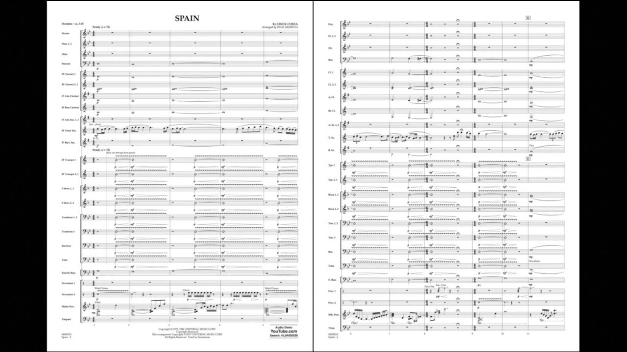 Spain by Chick Corea/arranged by Paul Murtha
