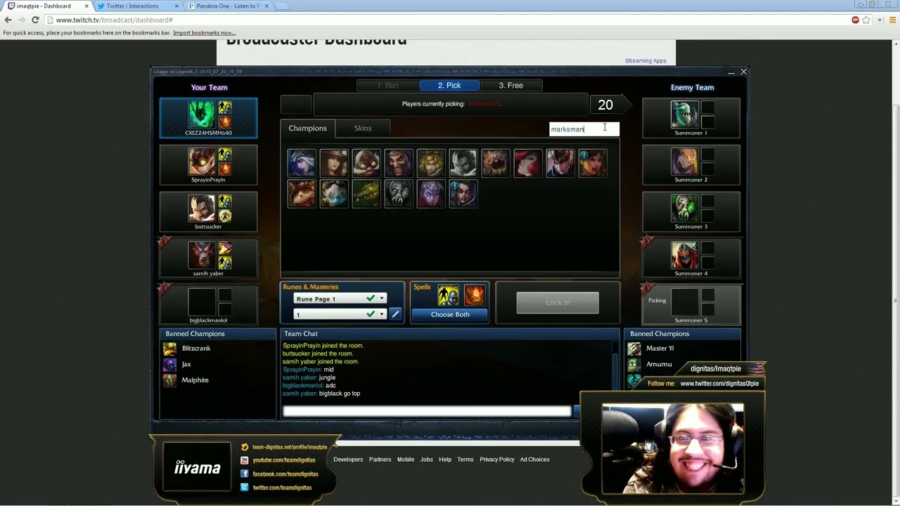 Dignitas Imaqtpie stream 4th August 2013